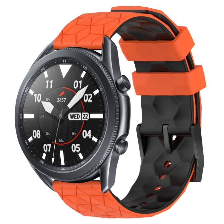For Samsung Galaxy Watch3 45mm 22mm Football Pattern Two-Color Silicone Watch Band