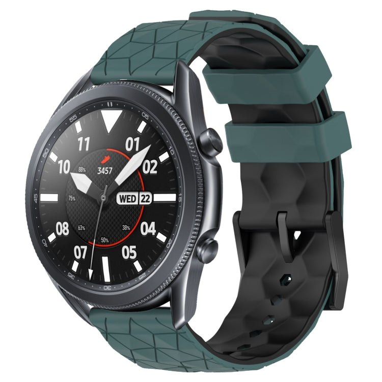 For Samsung Galaxy Watch3 45mm 22mm Football Pattern Two-Color Silicone Watch Band