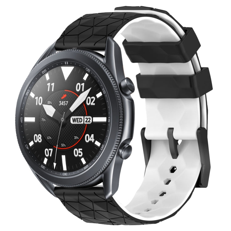 For Samsung Galaxy Watch3 45mm 22mm Football Pattern Two-Color Silicone Watch Band