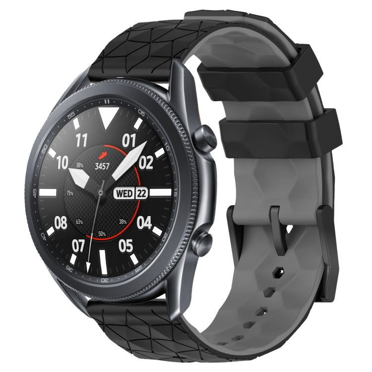For Samsung Galaxy Watch3 45mm 22mm Football Pattern Two-Color Silicone Watch Band
