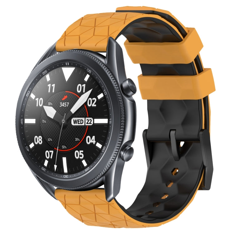 For Samsung Galaxy Watch3 45mm 22mm Football Pattern Two-Color Silicone Watch Band