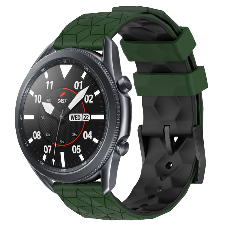 For Samsung Galaxy Watch3 45mm 22mm Football Pattern Two-Color Silicone Watch Band