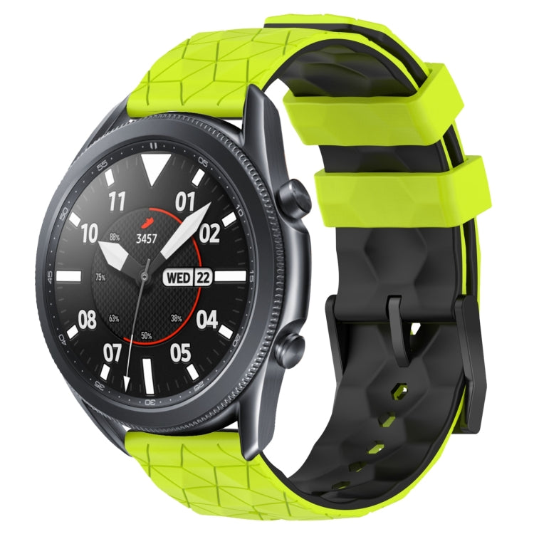 For Samsung Galaxy Watch3 45mm 22mm Football Pattern Two-Color Silicone Watch Band