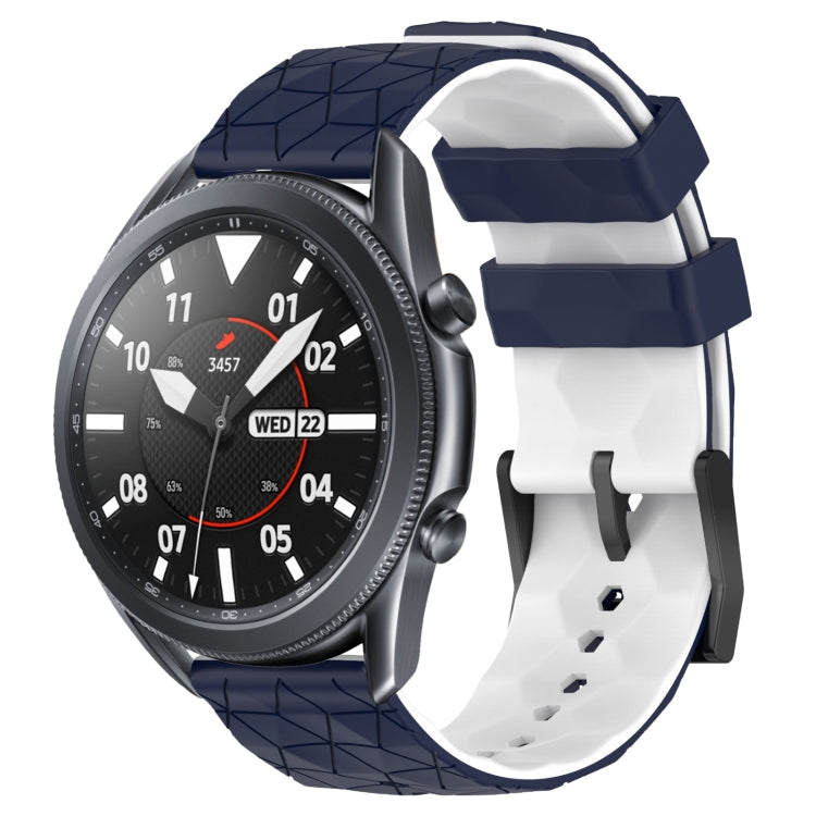 For Samsung Galaxy Watch3 45mm 22mm Football Pattern Two-Color Silicone Watch Band