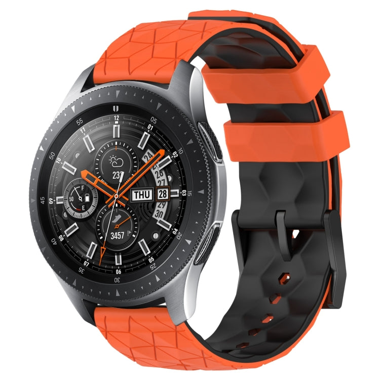 For Samsung Galaxy Watch 46mm 22mm Football Pattern Two-Color Silicone Watch Band