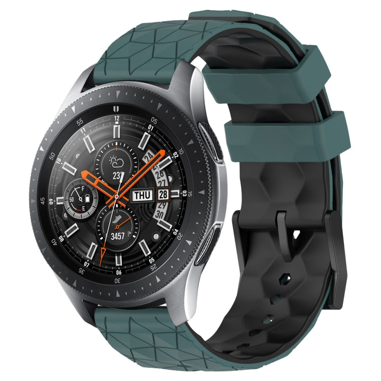 For Samsung Galaxy Watch 46mm 22mm Football Pattern Two-Color Silicone Watch Band