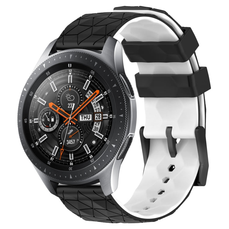 For Samsung Galaxy Watch 46mm 22mm Football Pattern Two-Color Silicone Watch Band