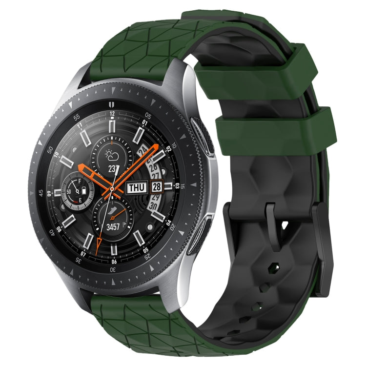 For Samsung Galaxy Watch 46mm 22mm Football Pattern Two-Color Silicone Watch Band