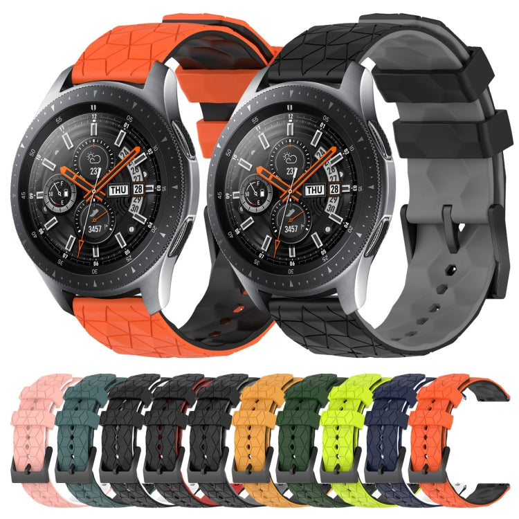 For Samsung Galaxy Watch 46mm 22mm Football Pattern Two-Color Silicone Watch Band