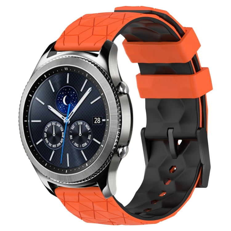 For Samsung Gear S3 Classic 22mm Football Pattern Two-Color Silicone Watch Band
