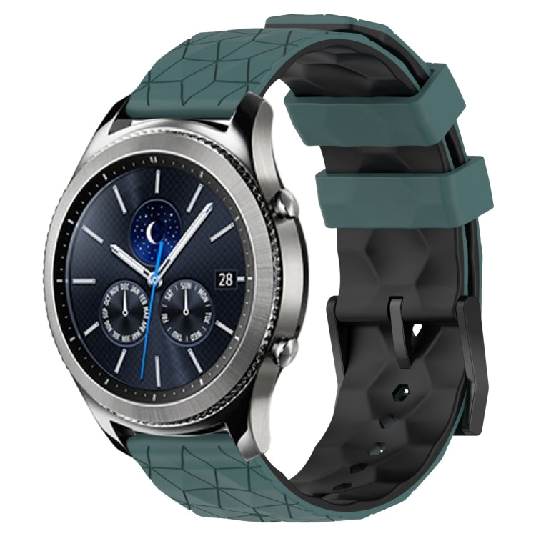 For Samsung Gear S3 Classic 22mm Football Pattern Two-Color Silicone Watch Band