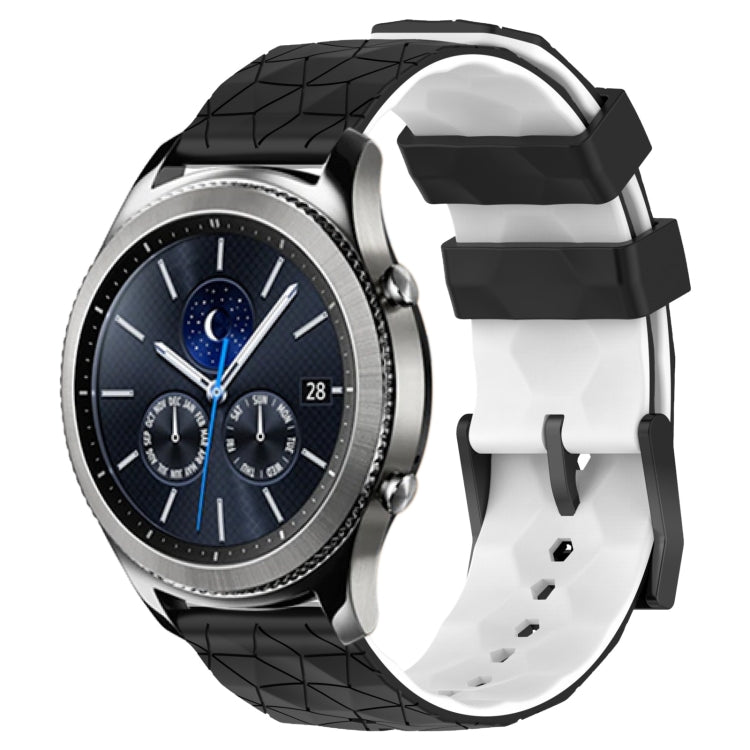 For Samsung Gear S3 Classic 22mm Football Pattern Two-Color Silicone Watch Band