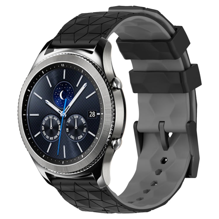 For Samsung Gear S3 Classic 22mm Football Pattern Two-Color Silicone Watch Band