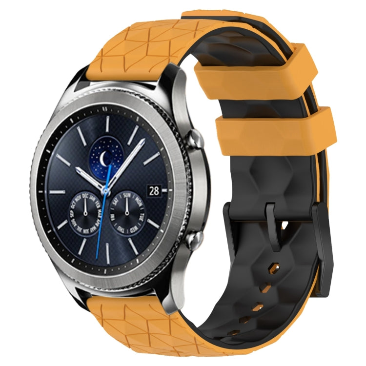 For Samsung Gear S3 Classic 22mm Football Pattern Two-Color Silicone Watch Band