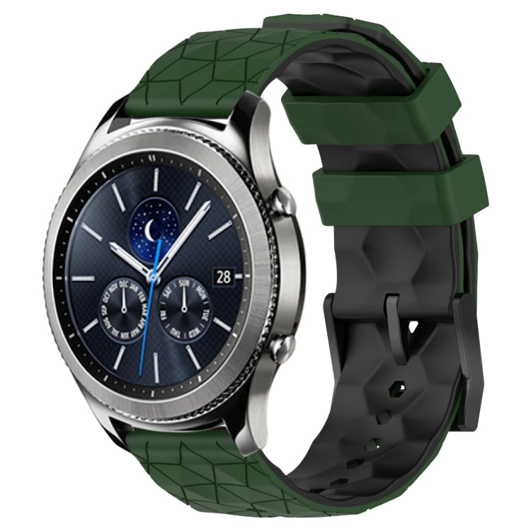 For Samsung Gear S3 Classic 22mm Football Pattern Two-Color Silicone Watch Band