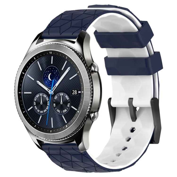 For Samsung Gear S3 Classic 22mm Football Pattern Two-Color Silicone Watch Band