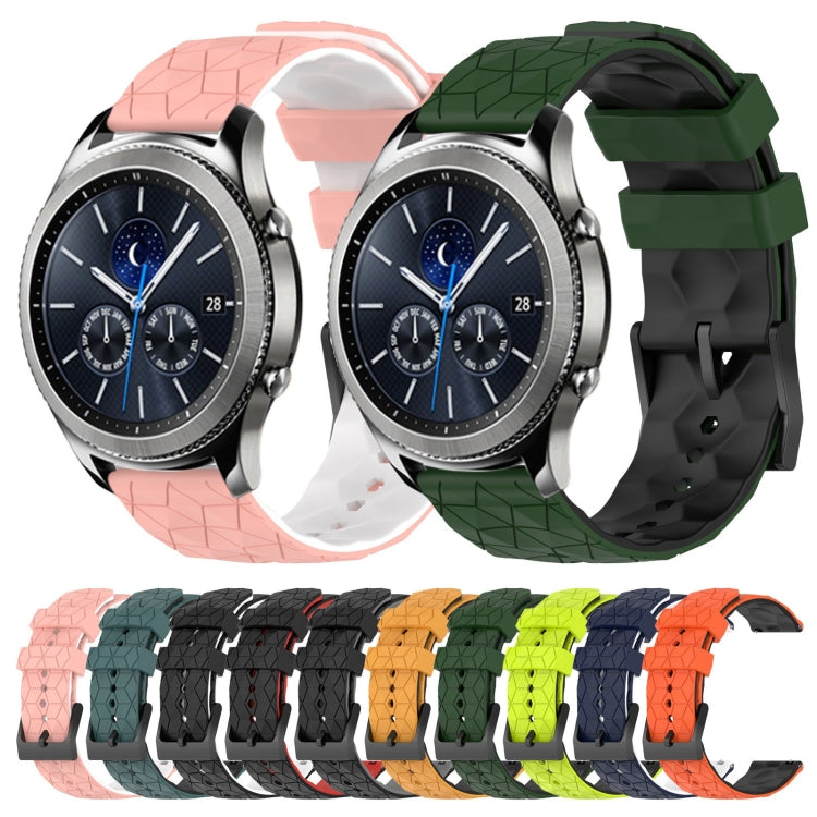 For Samsung Gear S3 Classic 22mm Football Pattern Two-Color Silicone Watch Band