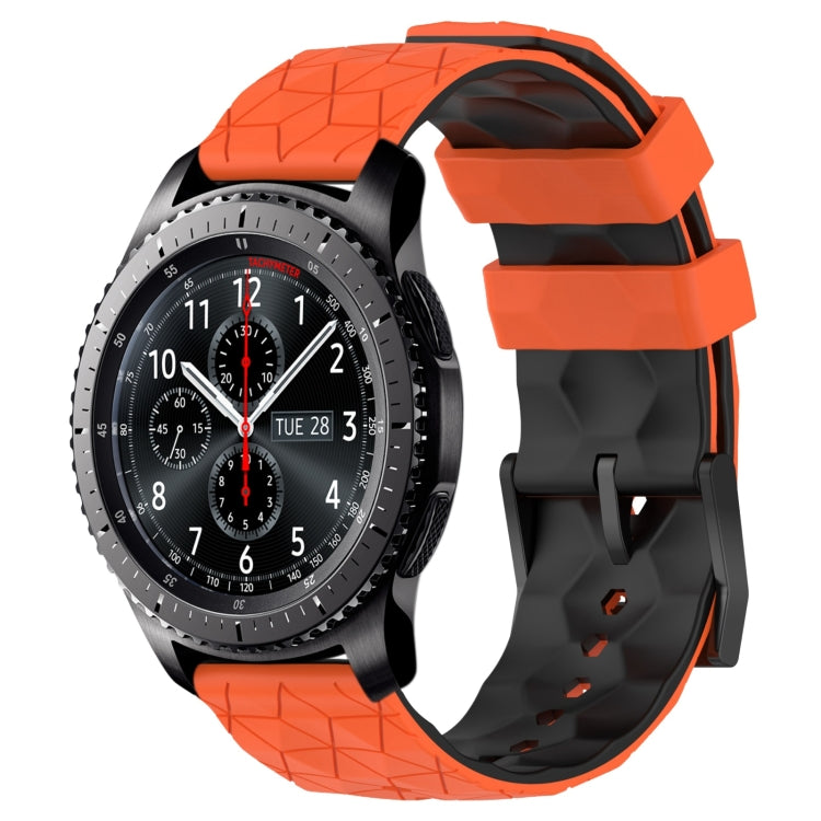 For Samsung Gear S3 Frontier 22mm Football Pattern Two-Color Silicone Watch Band