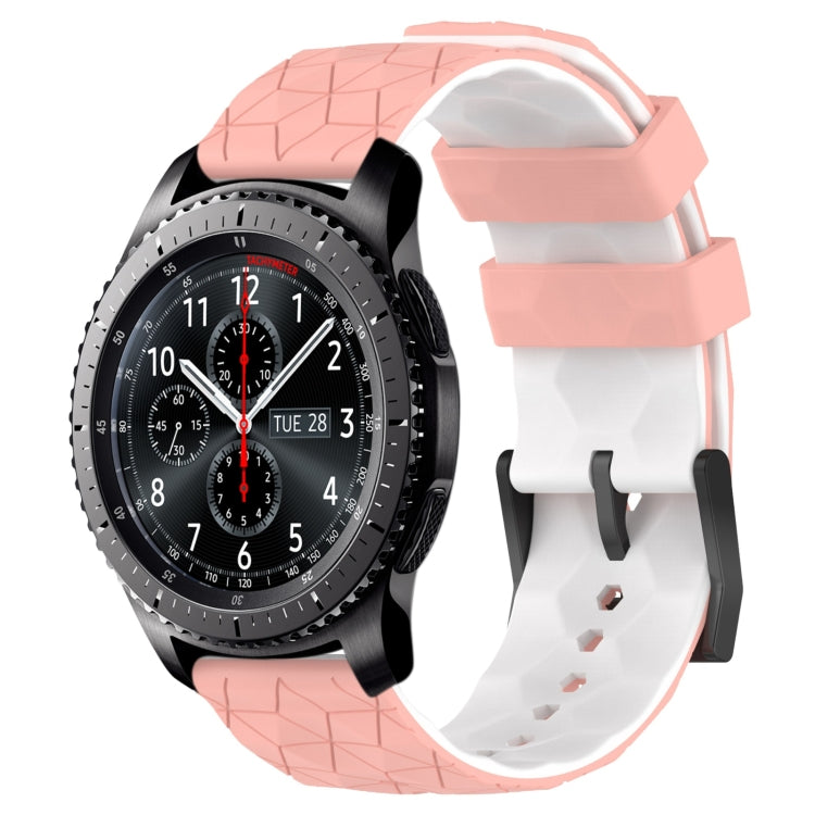 For Samsung Gear S3 Frontier 22mm Football Pattern Two-Color Silicone Watch Band