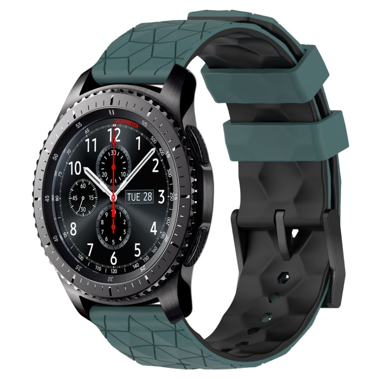 For Samsung Gear S3 Frontier 22mm Football Pattern Two-Color Silicone Watch Band