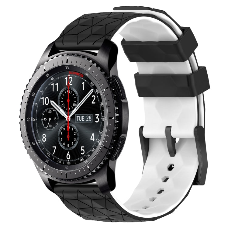 For Samsung Gear S3 Frontier 22mm Football Pattern Two-Color Silicone Watch Band
