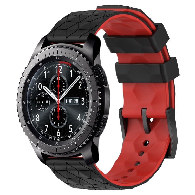 For Samsung Gear S3 Frontier 22mm Football Pattern Two-Color Silicone Watch Band