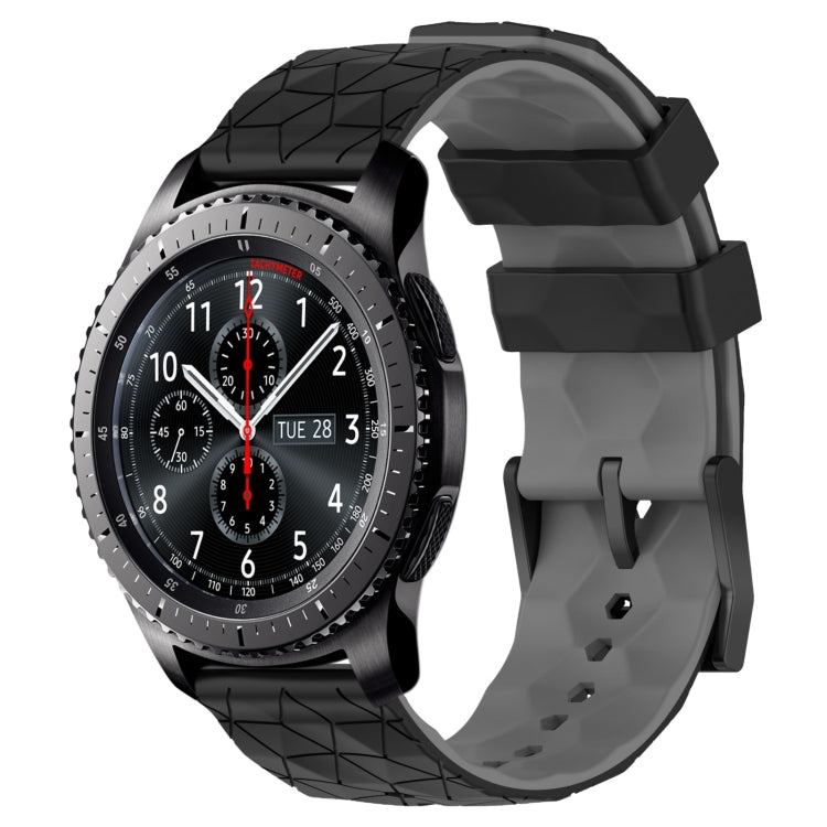 For Samsung Gear S3 Frontier 22mm Football Pattern Two-Color Silicone Watch Band