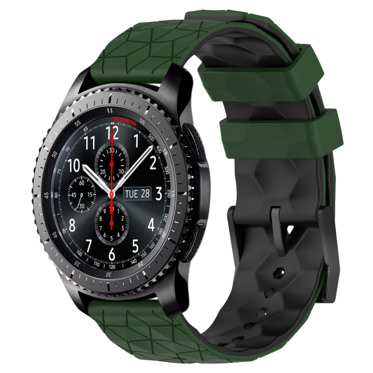 For Samsung Gear S3 Frontier 22mm Football Pattern Two-Color Silicone Watch Band