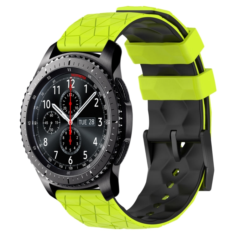 For Samsung Gear S3 Frontier 22mm Football Pattern Two-Color Silicone Watch Band
