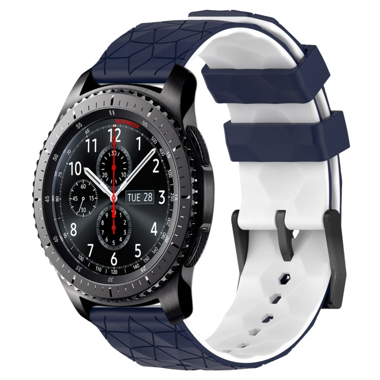 For Samsung Gear S3 Frontier 22mm Football Pattern Two-Color Silicone Watch Band
