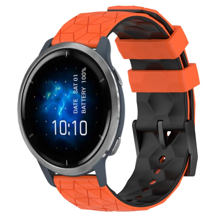 For Garmin Venu 2 22mm Football Pattern Two-Color Silicone Watch Band