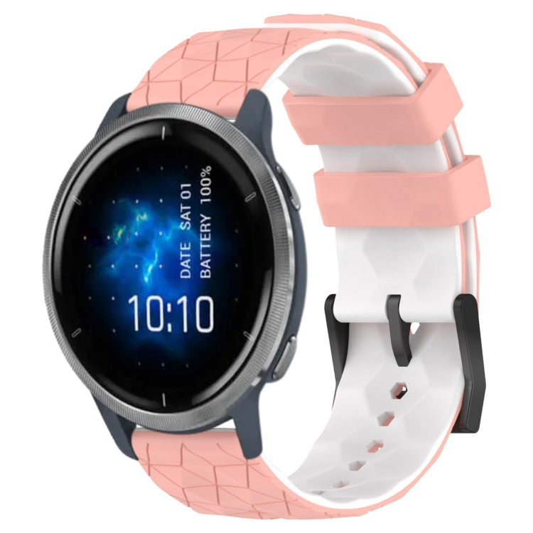 For Garmin Venu 2 22mm Football Pattern Two-Color Silicone Watch Band