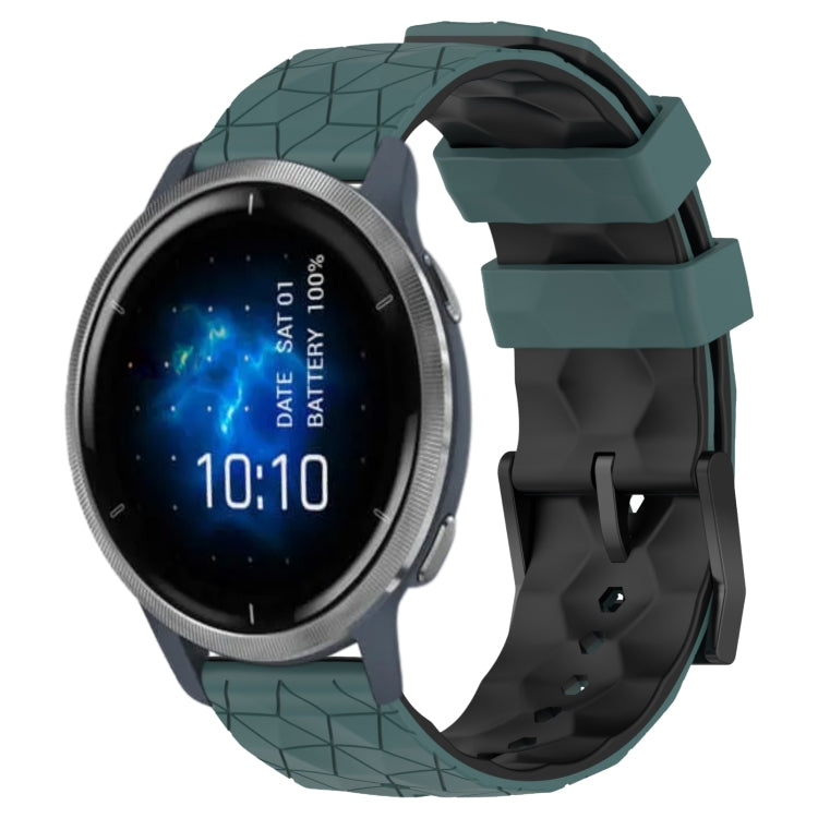 For Garmin Venu 2 22mm Football Pattern Two-Color Silicone Watch Band