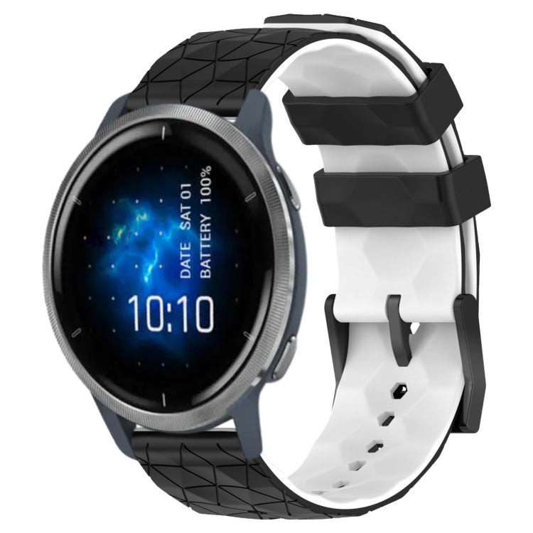 For Garmin Venu 2 22mm Football Pattern Two-Color Silicone Watch Band