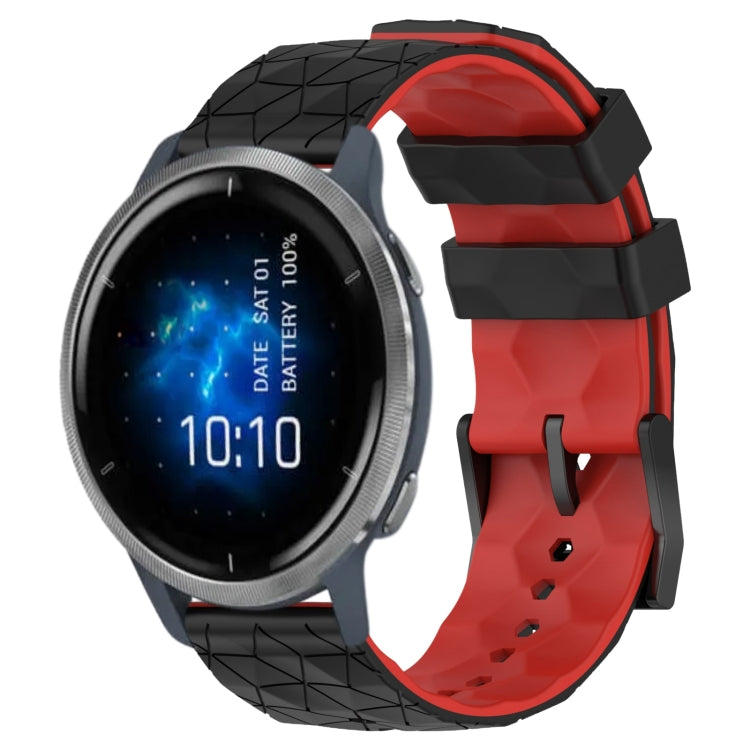 For Garmin Venu 2 22mm Football Pattern Two-Color Silicone Watch Band