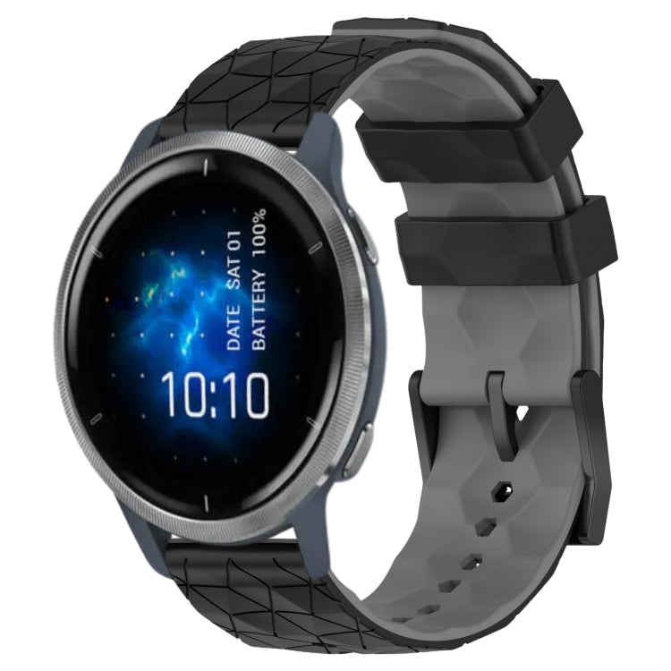 For Garmin Venu 2 22mm Football Pattern Two-Color Silicone Watch Band