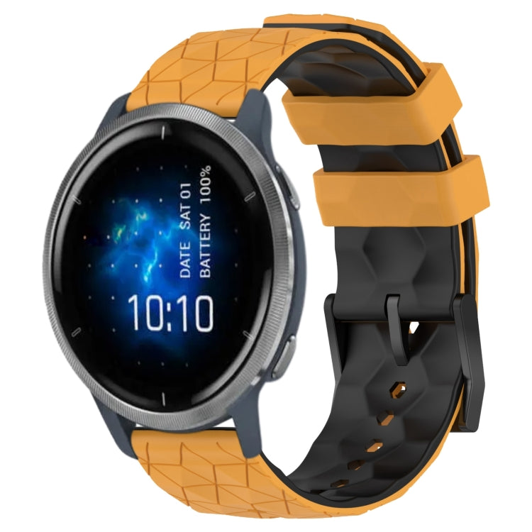 For Garmin Venu 2 22mm Football Pattern Two-Color Silicone Watch Band