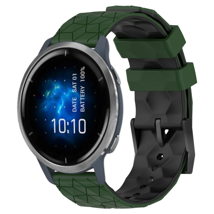 For Garmin Venu 2 22mm Football Pattern Two-Color Silicone Watch Band