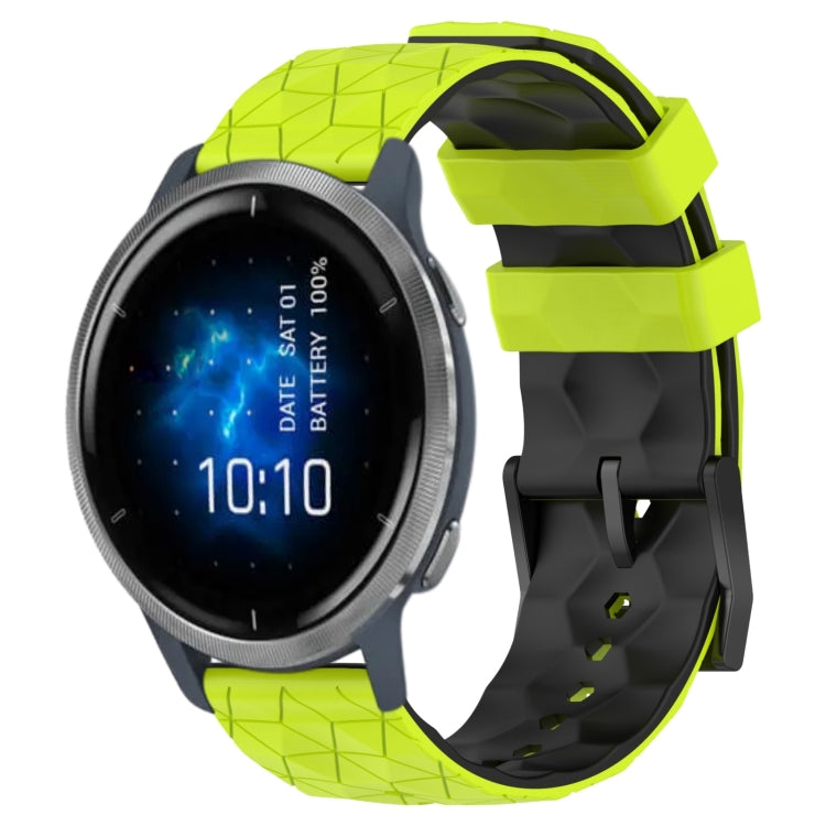 For Garmin Venu 2 22mm Football Pattern Two-Color Silicone Watch Band
