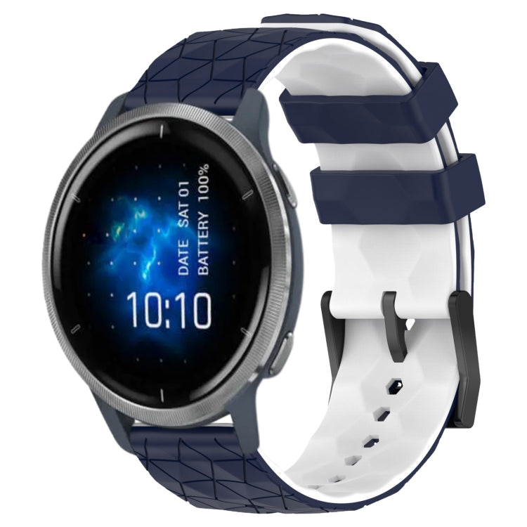 For Garmin Venu 2 22mm Football Pattern Two-Color Silicone Watch Band