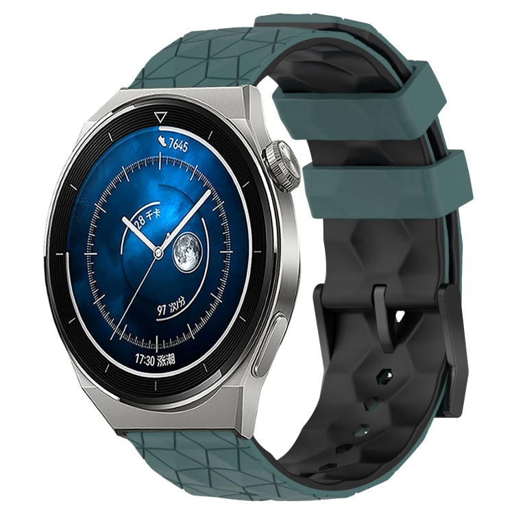 For Huawei Watch GT3 Pro 43mm 20mm Football Pattern Two-Color Silicone Watch Band