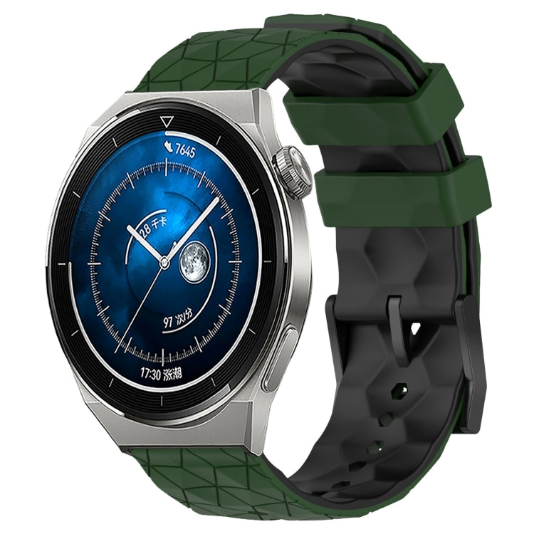 For Huawei Watch GT3 Pro 43mm 20mm Football Pattern Two-Color Silicone Watch Band