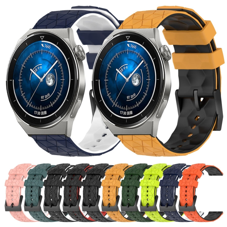 For Huawei Watch GT3 Pro 43mm 20mm Football Pattern Two-Color Silicone Watch Band