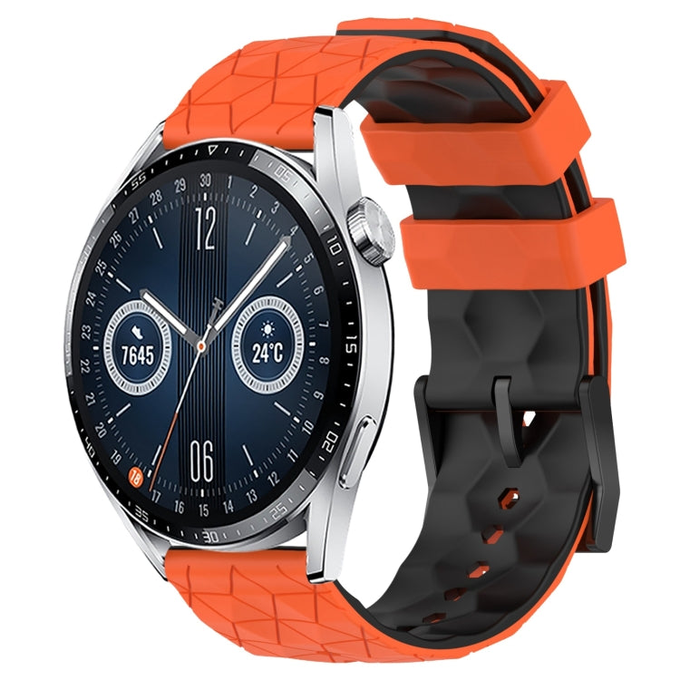 For Huawei Watch GT3 42mm 20mm Football Pattern Two-Color Silicone Watch Band