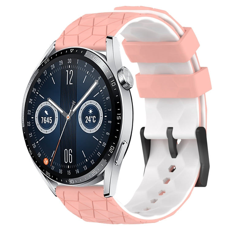 For Huawei Watch GT3 42mm 20mm Football Pattern Two-Color Silicone Watch Band