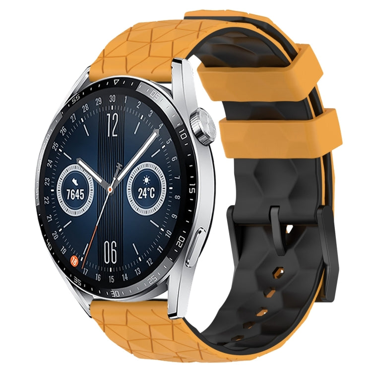 For Huawei Watch GT3 42mm 20mm Football Pattern Two-Color Silicone Watch Band