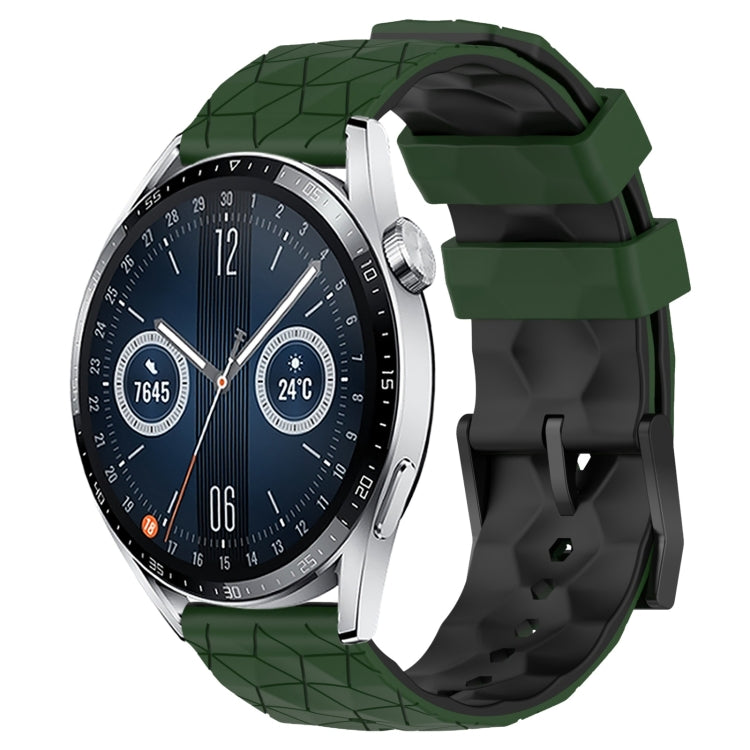For Huawei Watch GT3 42mm 20mm Football Pattern Two-Color Silicone Watch Band