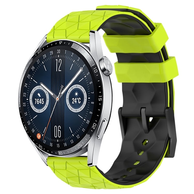 For Huawei Watch GT3 42mm 20mm Football Pattern Two-Color Silicone Watch Band