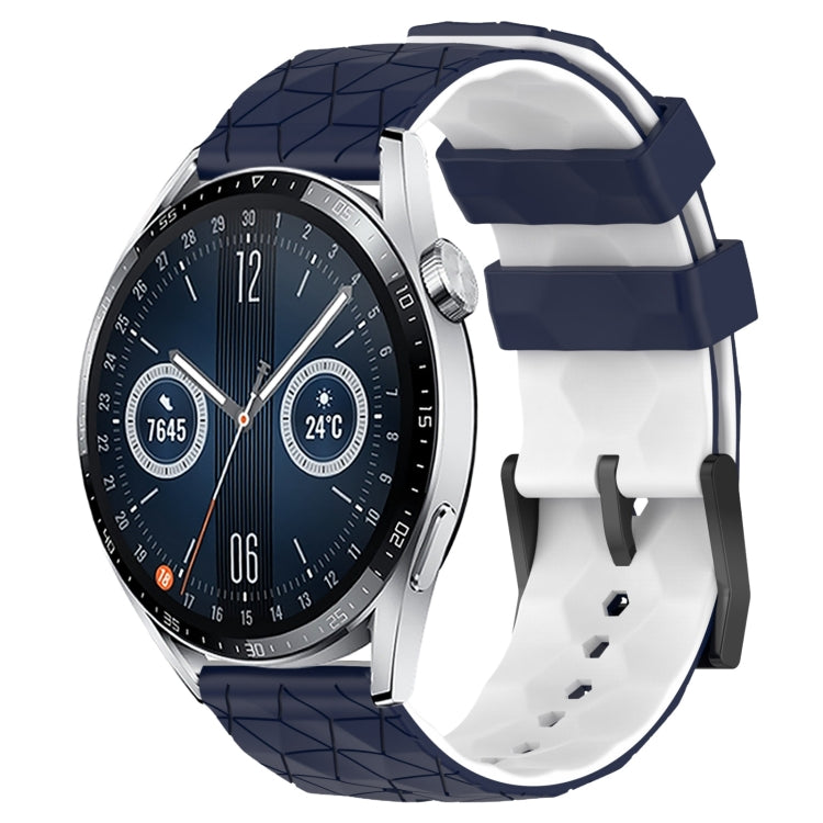 For Huawei Watch GT3 42mm 20mm Football Pattern Two-Color Silicone Watch Band