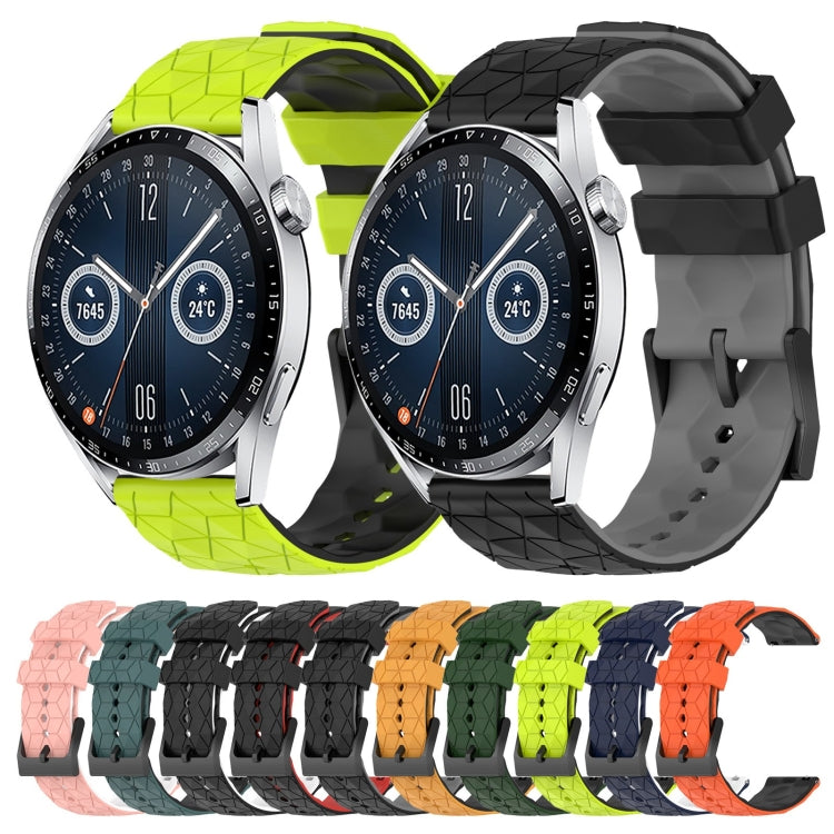 For Huawei Watch GT3 42mm 20mm Football Pattern Two-Color Silicone Watch Band